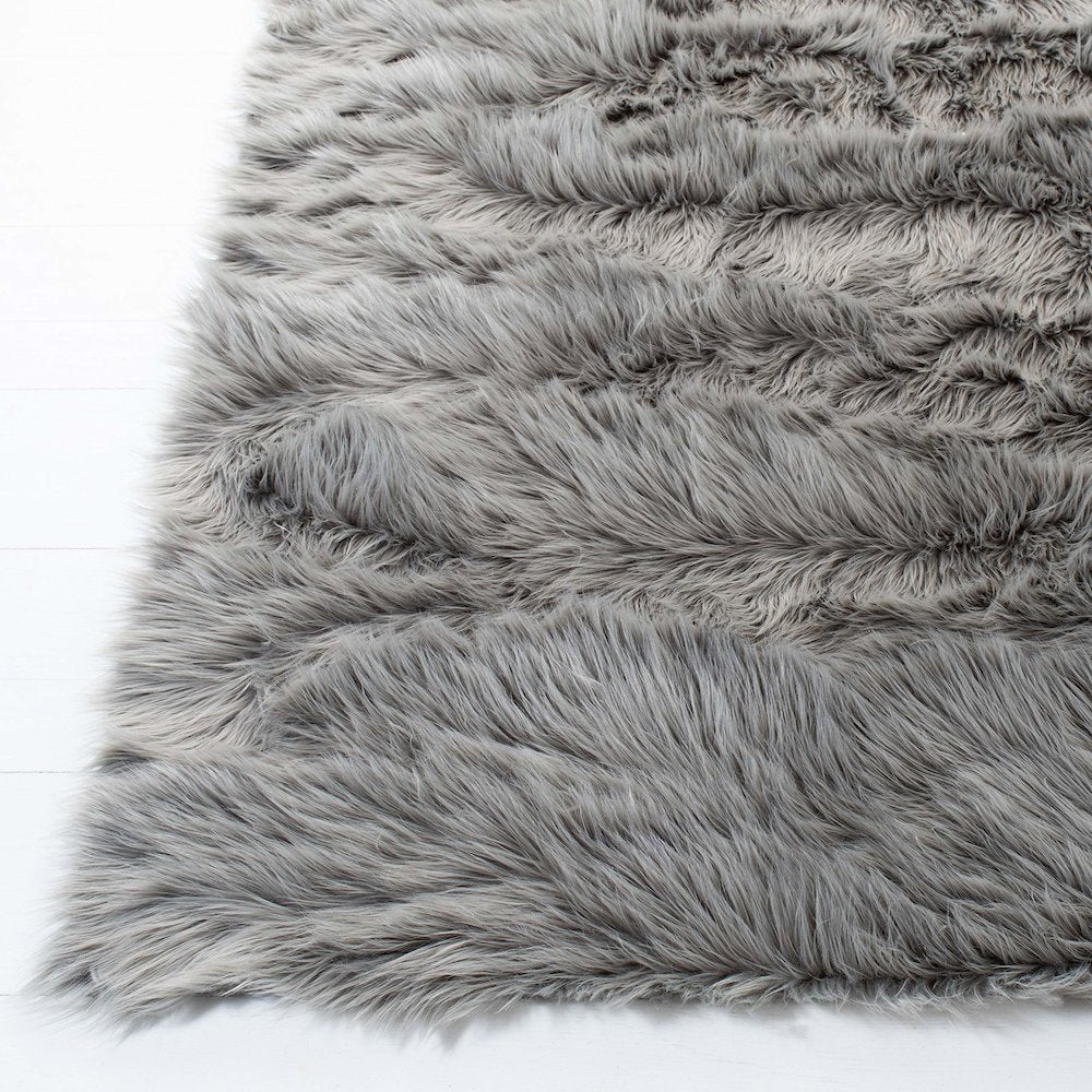 FAUX SHEEP SKIN, GREY, 6' X 9', Area Rug, FSS235D-6