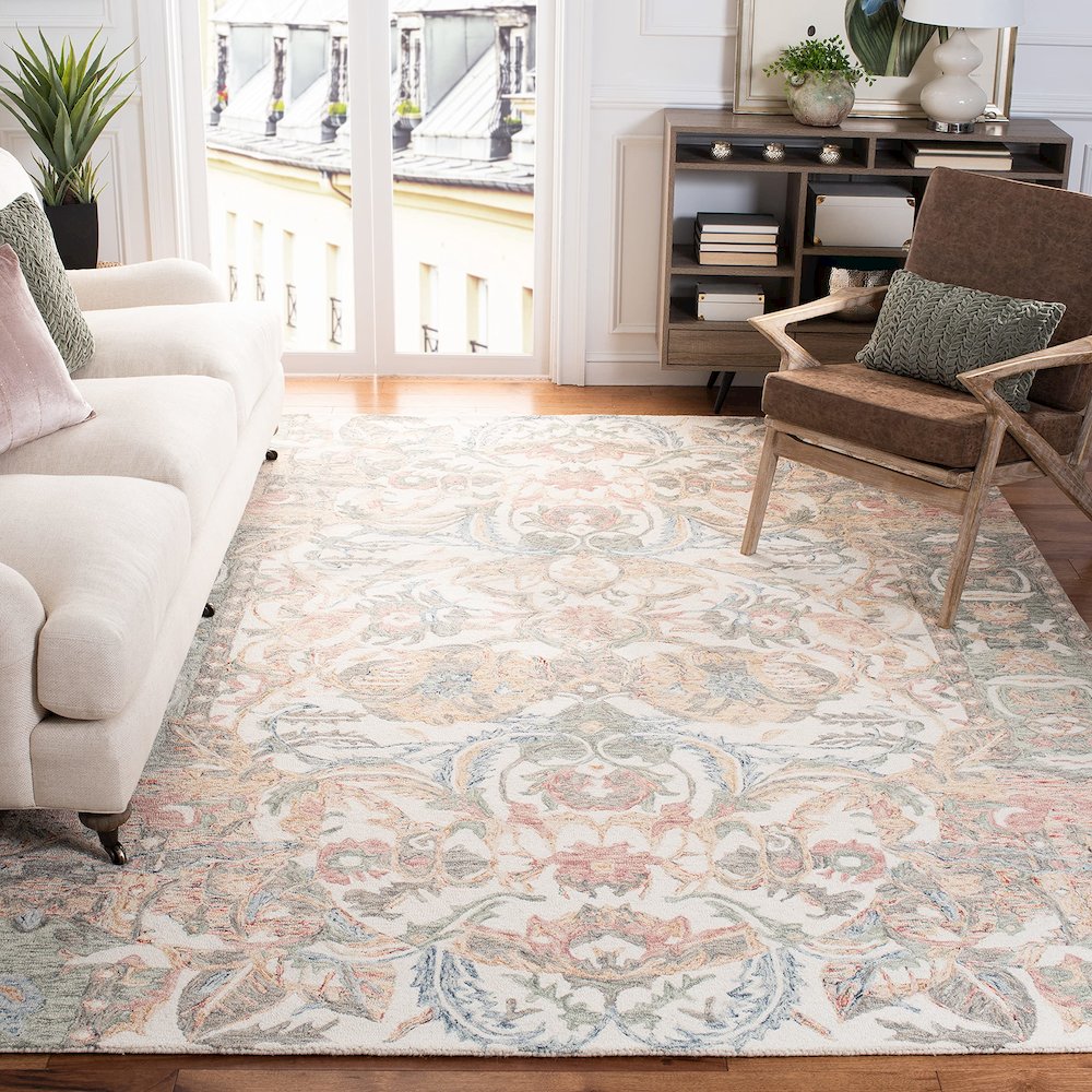 MICRO-LOOP, IVORY / BLUE, 5' X 8', Area Rug, MLP901M-5