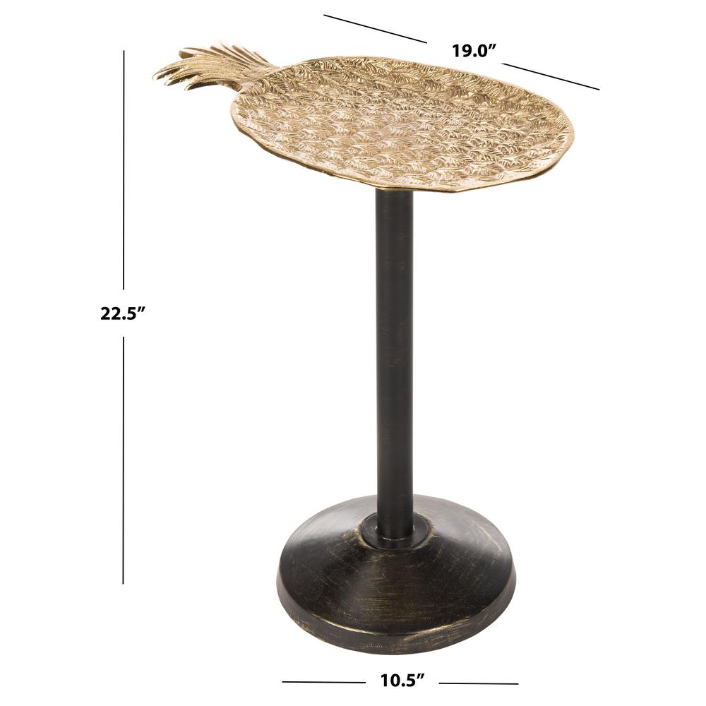 Luana Pinapple Top Accent Table, Gold/Antique Gold