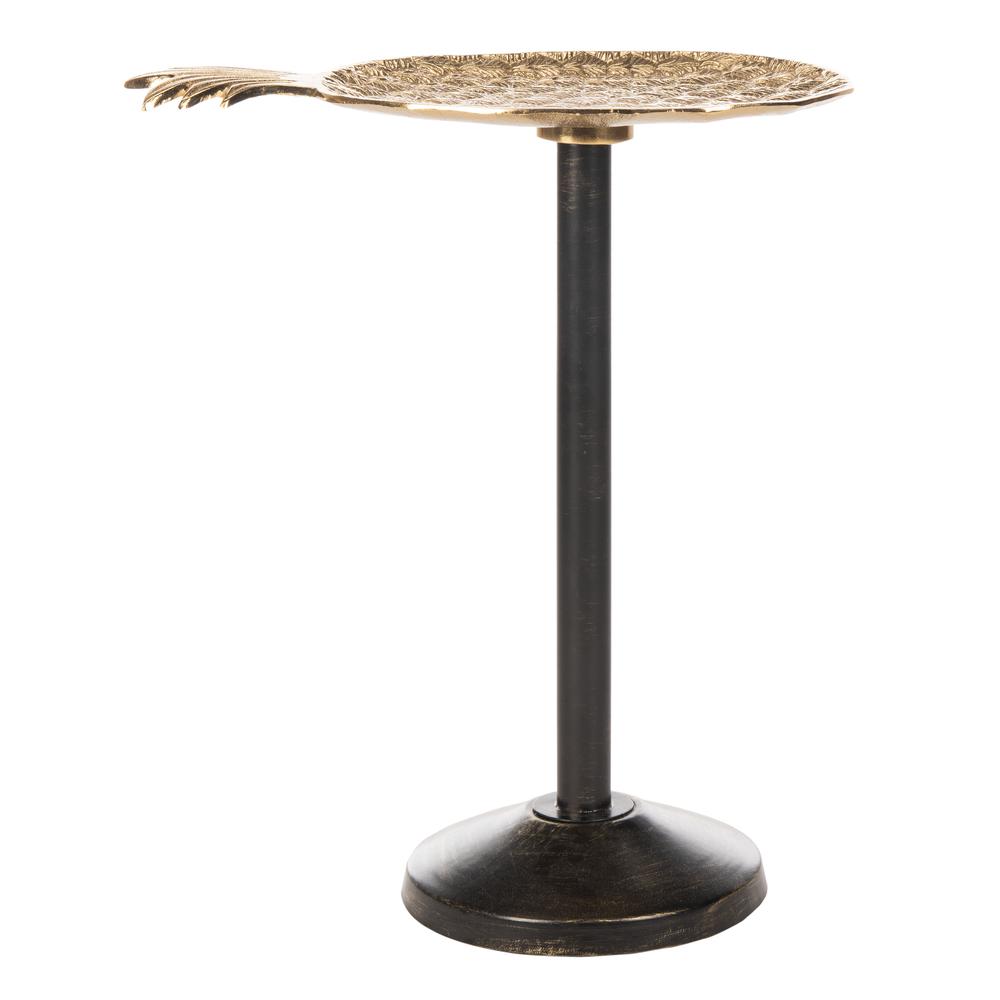 Luana Pinapple Top Accent Table, Gold/Antique Gold