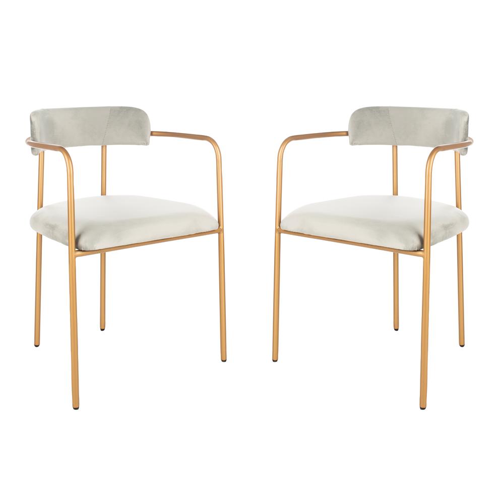 Camille Side Chair, Grey/Gold
