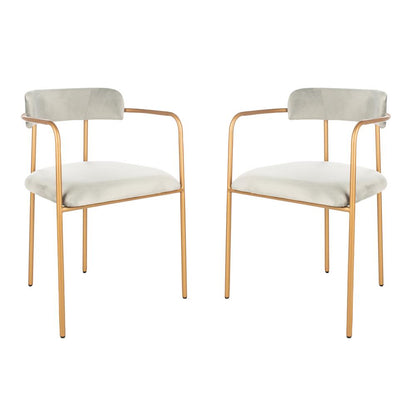 Camille Side Chair, Grey/Gold