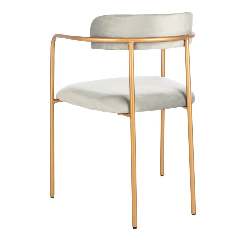 Camille Side Chair, Grey/Gold
