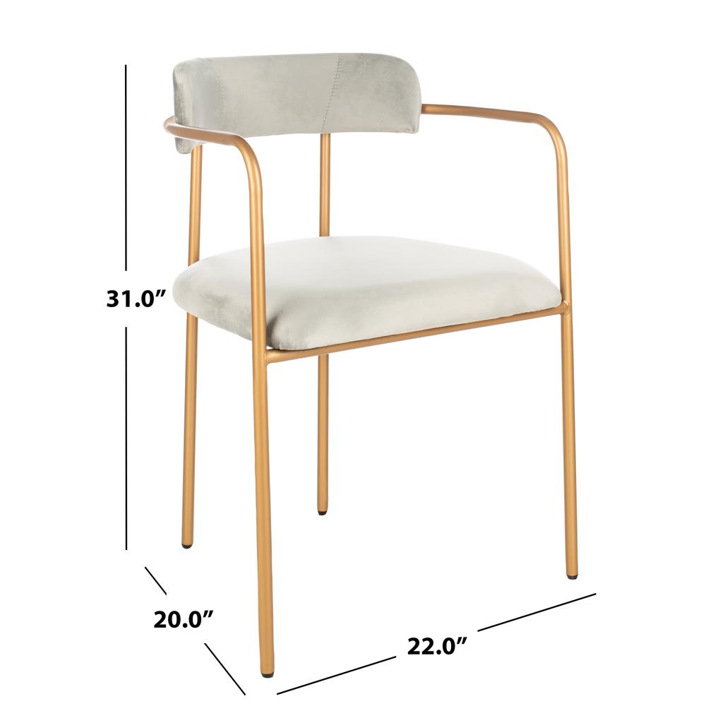Camille Side Chair, Grey/Gold