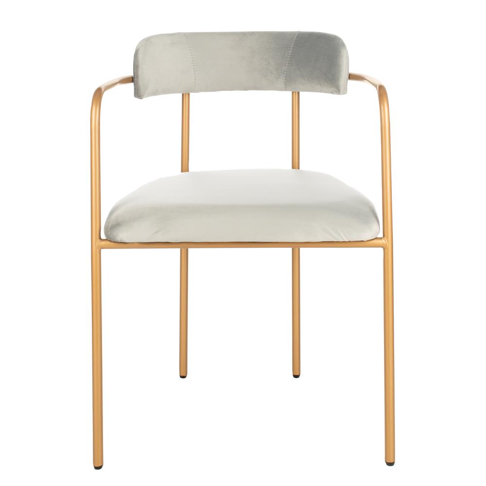Camille Side Chair, Grey/Gold