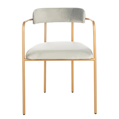 Camille Side Chair, Grey/Gold