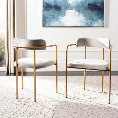 Camille Side Chair, Grey/Gold
