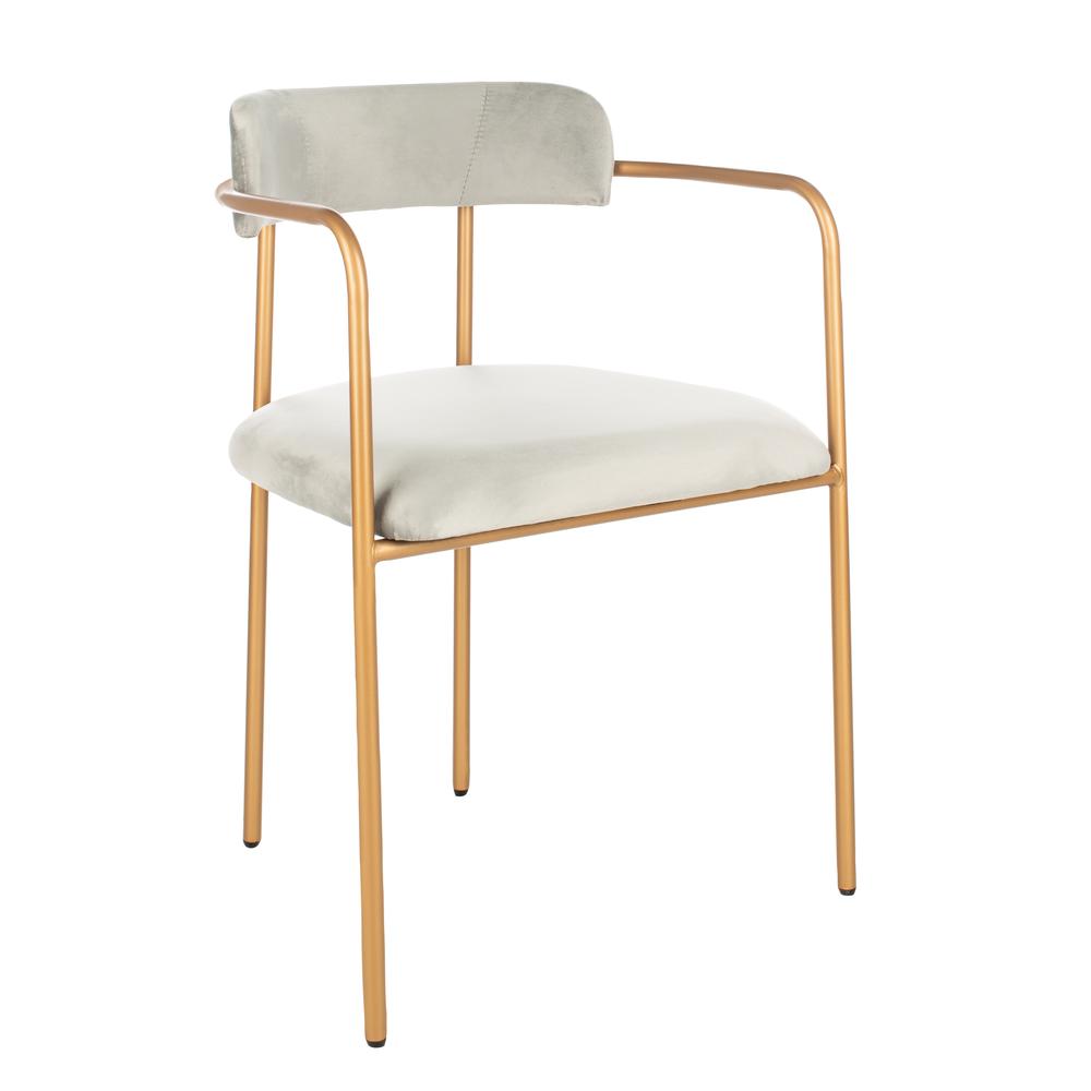 Camille Side Chair, Grey/Gold