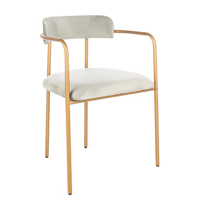 Camille Side Chair, Grey/Gold