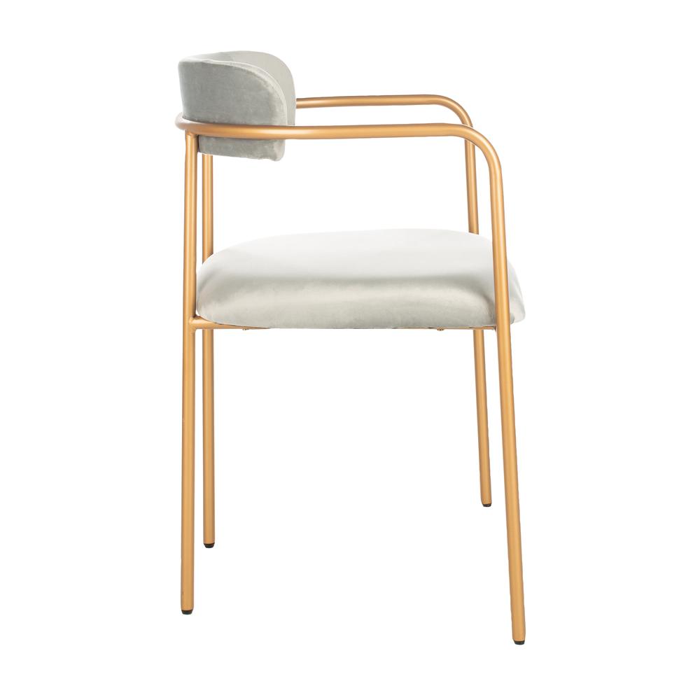 Camille Side Chair, Grey/Gold