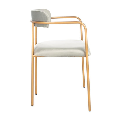 Camille Side Chair, Grey/Gold