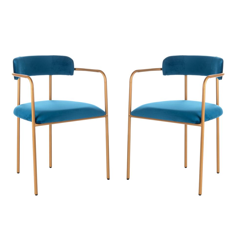 Camille Side Chair, Navy/Gold