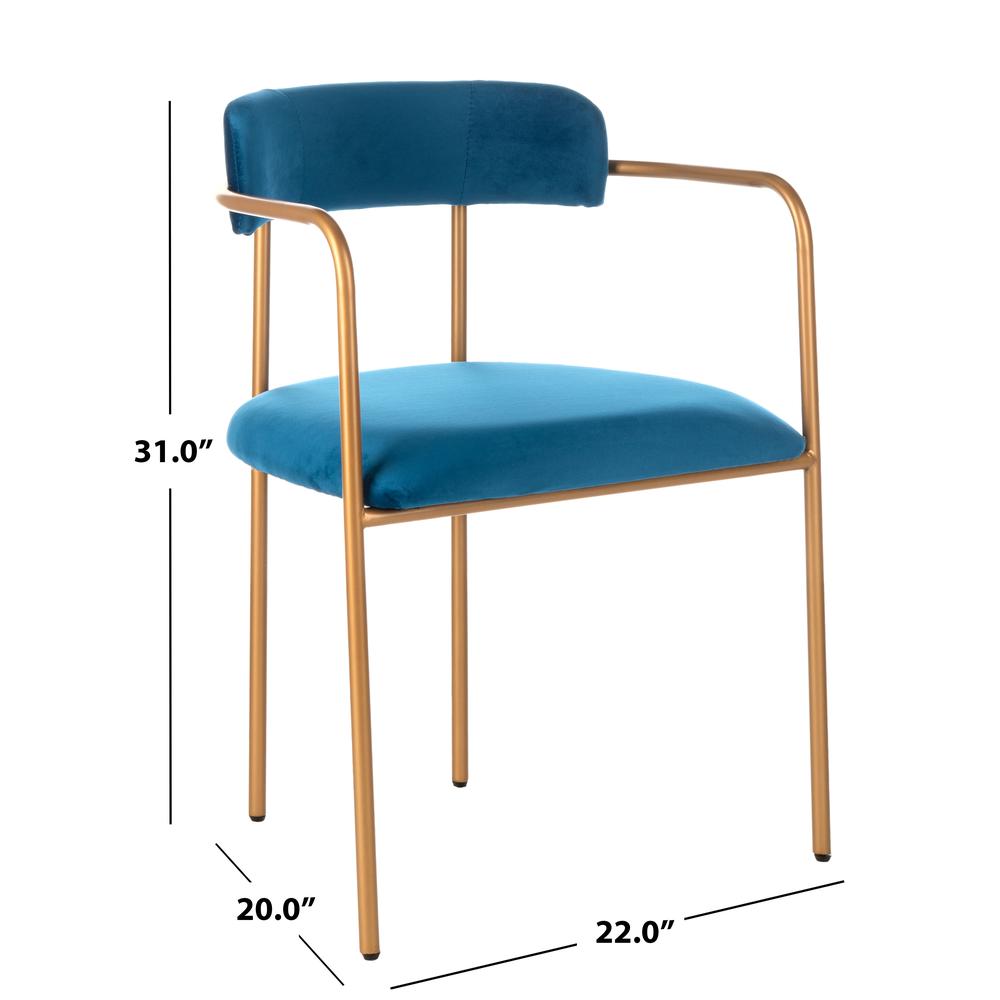 Camille Side Chair, Navy/Gold