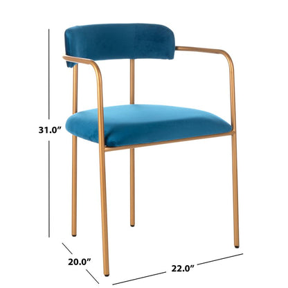 Camille Side Chair, Navy/Gold
