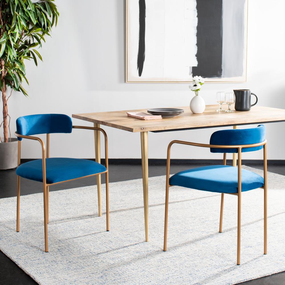 Camille Side Chair, Navy/Gold