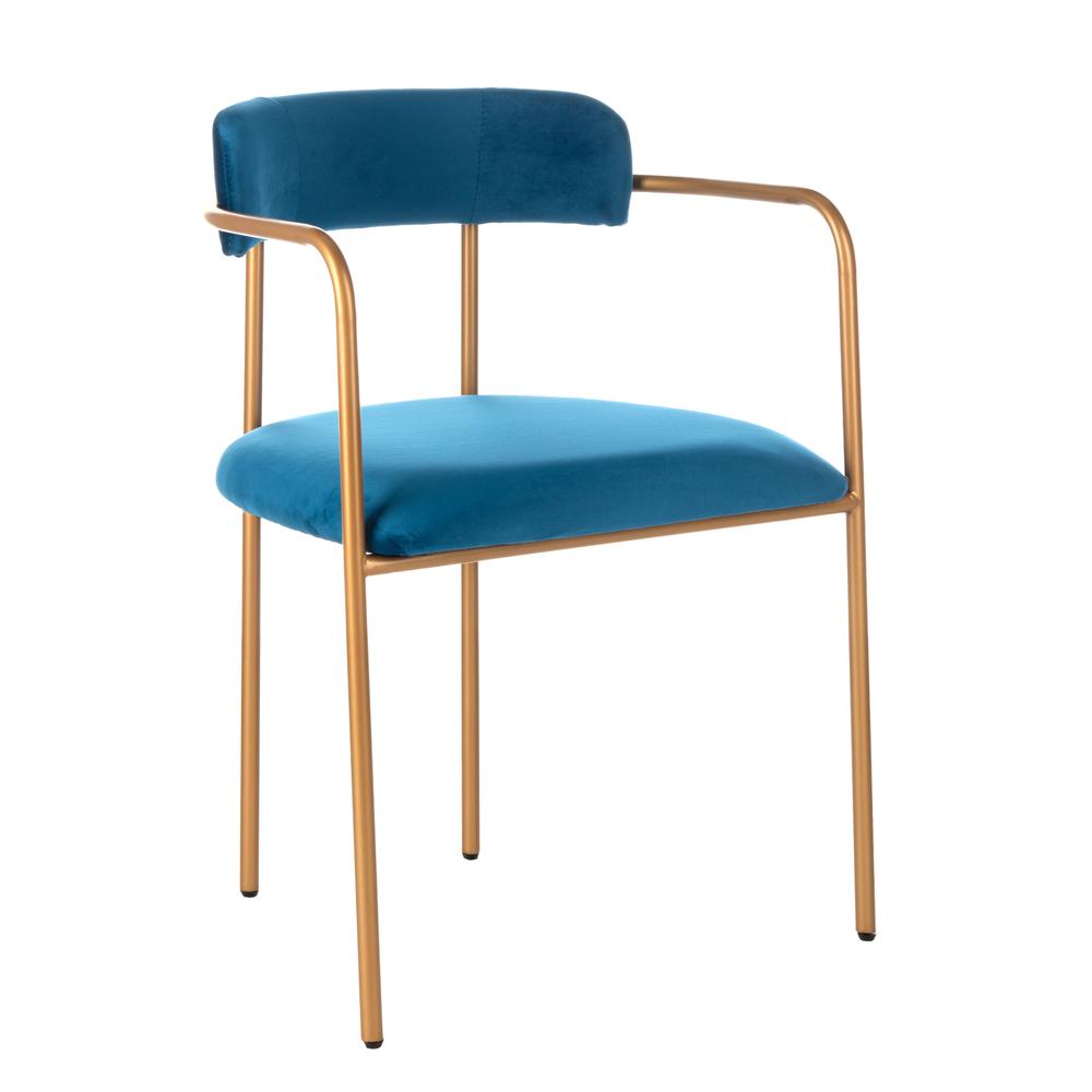 Camille Side Chair, Navy/Gold