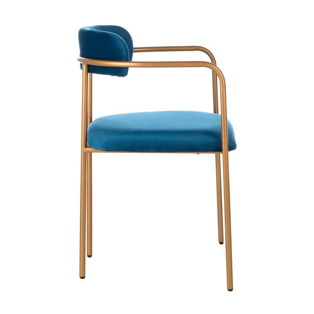 Camille Side Chair, Navy/Gold