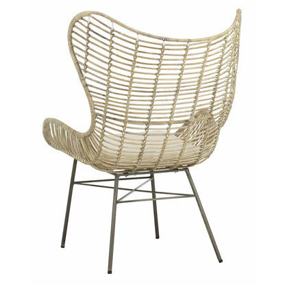 Malia Rattan Wingback Armchair, White Wash