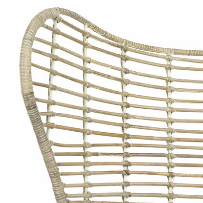 Malia Rattan Wingback Armchair, White Wash
