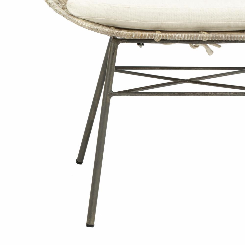 Malia Rattan Wingback Armchair, White Wash