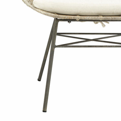 Malia Rattan Wingback Armchair, White Wash