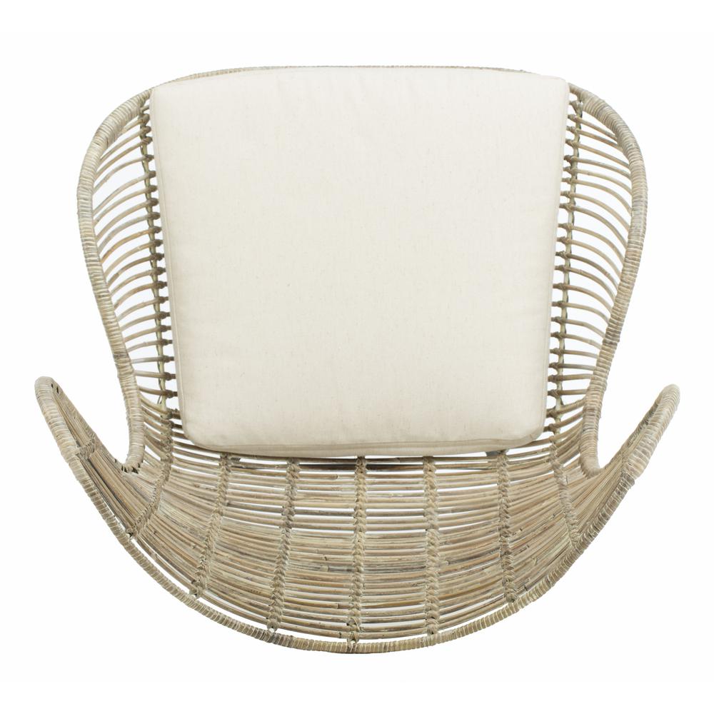 Malia Rattan Wingback Armchair, White Wash