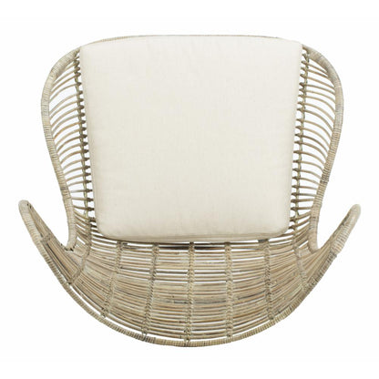 Malia Rattan Wingback Armchair, White Wash