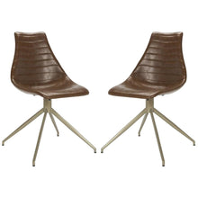 LYNETTE MIDCENTURY MODERN LEATHER SWIVEL DINING CHAIR
