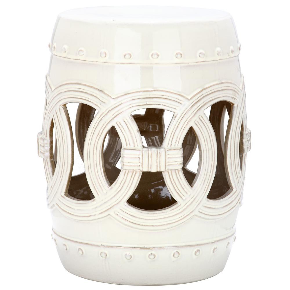 CREAM DOUBLE COIN STOOL