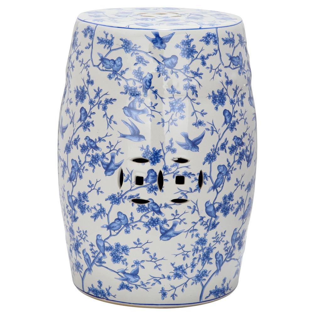 BLUE BIRDS GARDEN STOOL