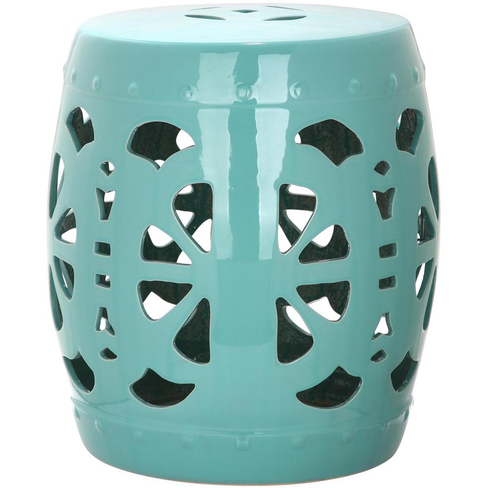 STENCIL BLOSSOM GARDEN STOOL, ACS4536C