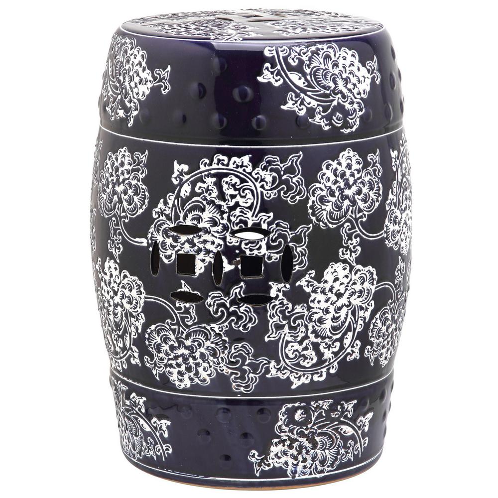 MIDNIGHT FLOWER GARDEN STOOL