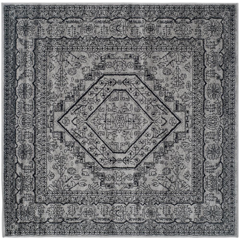 Adirondack, SILVER / BLACK, 10' X 10' Square, Area Rug, ADR108A-10SQ