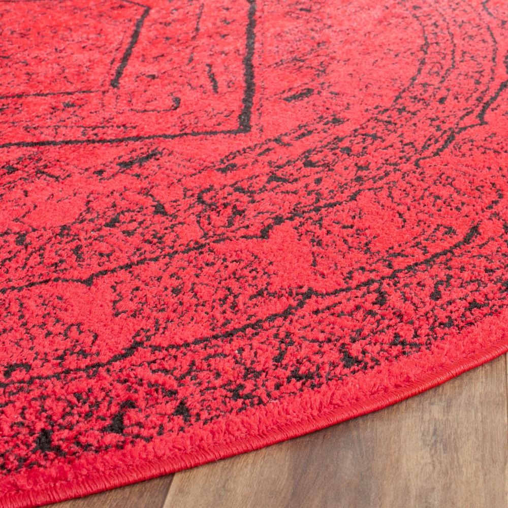 Adirondack, RED / BLACK, 4' X 4' Round, Area Rug, ADR108F-4R