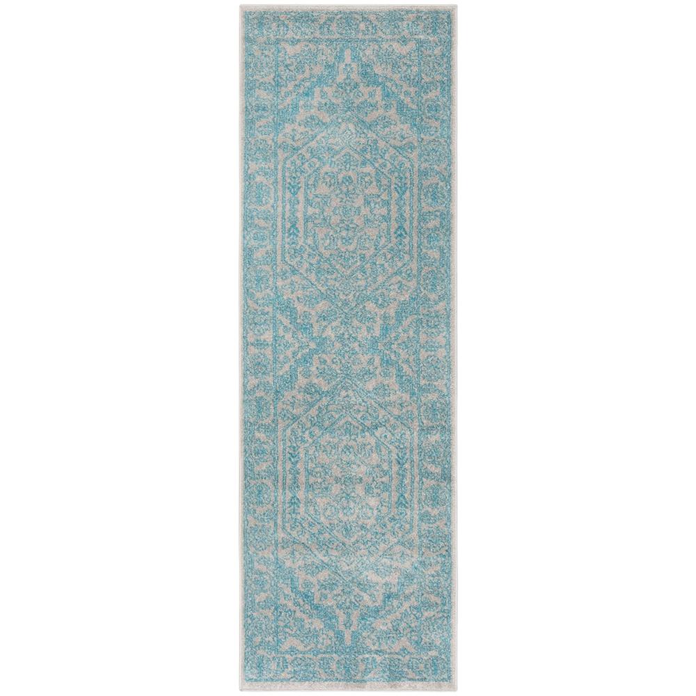 Adirondack, LIGHT GREY / TEAL, 2'-6" X 8', Area Rug