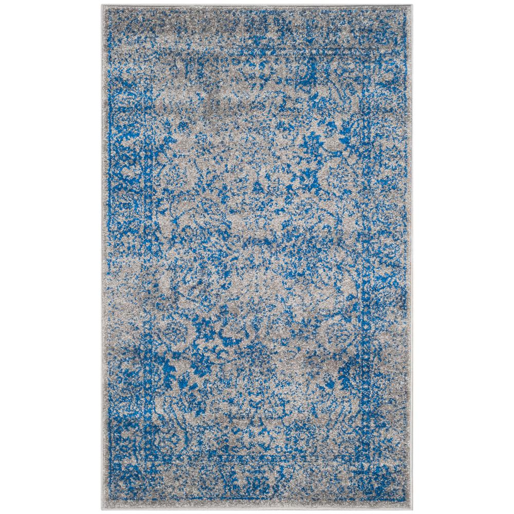 Adirondack, GREY / BLUE, 3' X 5', Area Rug