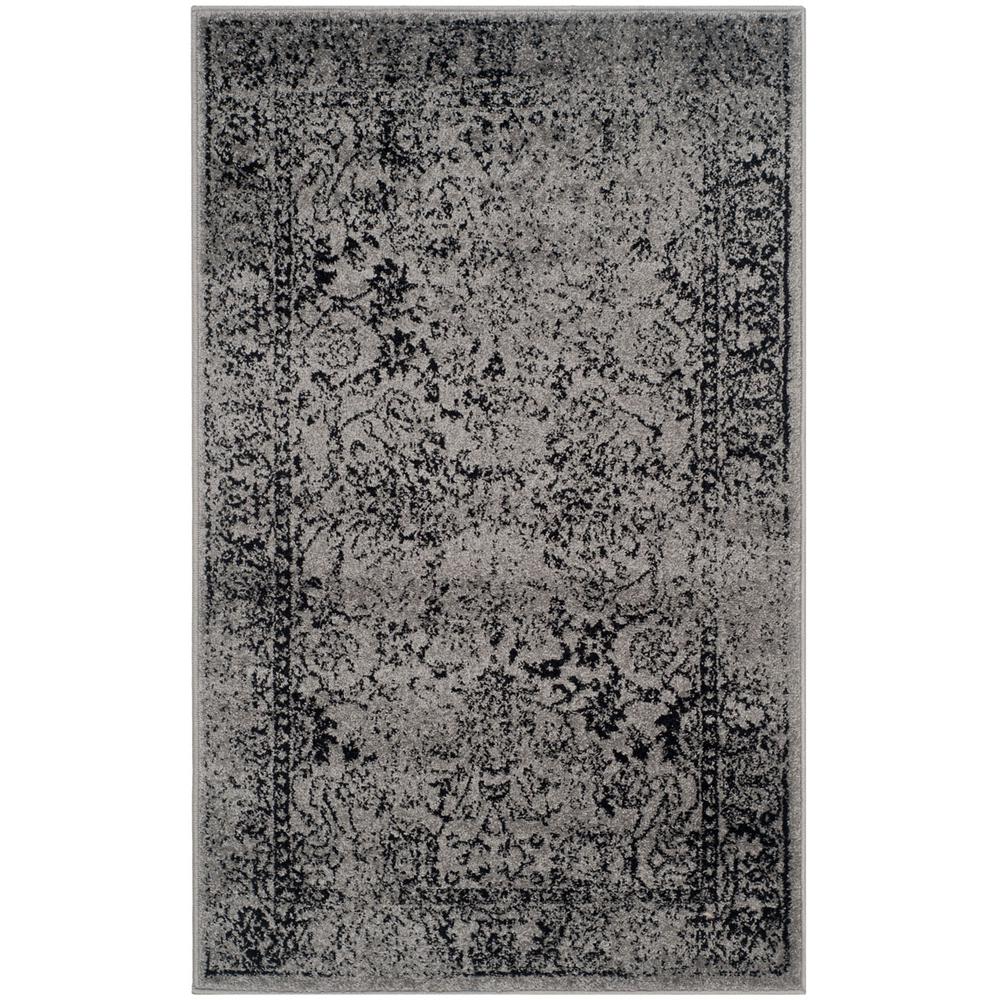 Adirondack, GREY / BLACK, 3' X 5', Area Rug, ADR109B-3