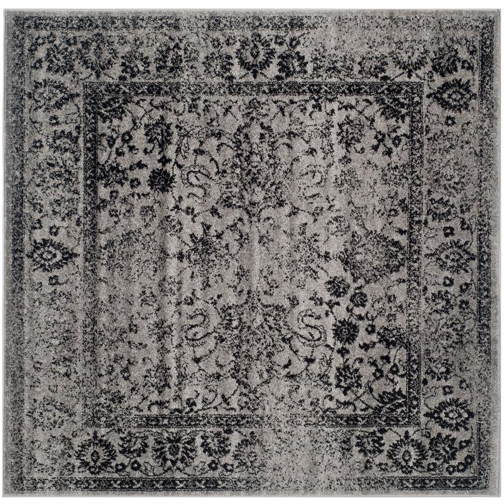 Adirondack, GREY / BLACK, 10' X 10' Square, Area Rug