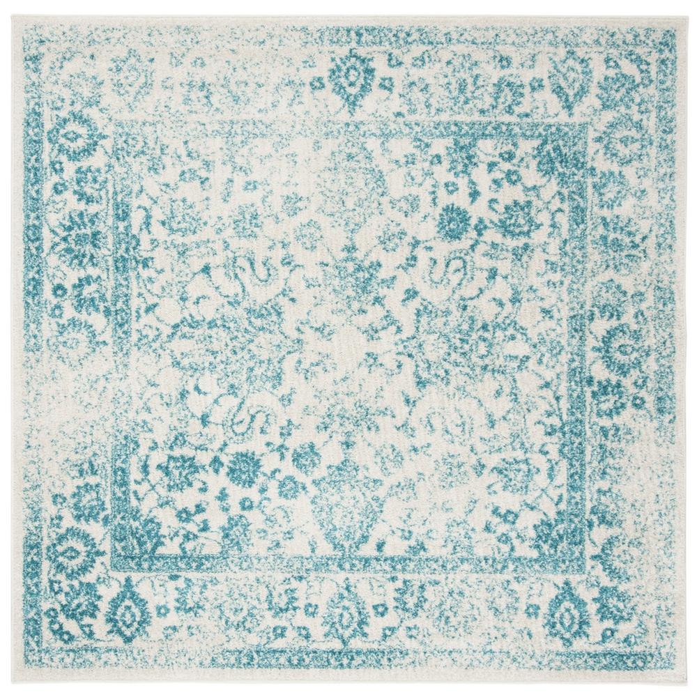 Adirondack, IVORY / TEAL, 6' X 6' Square, Area Rug, ADR109D-6SQ