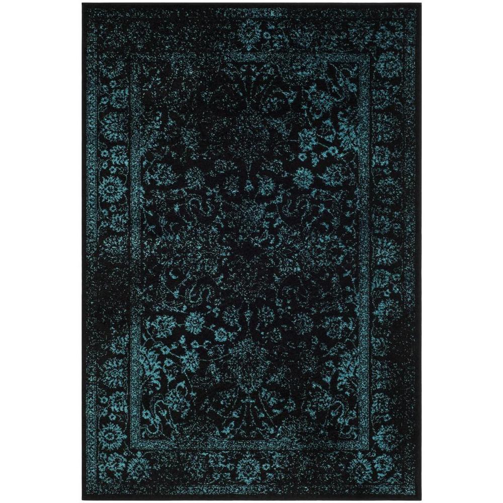Adirondack, BLACK / TEAL, 3' X 5', Area Rug, ADR109K-3