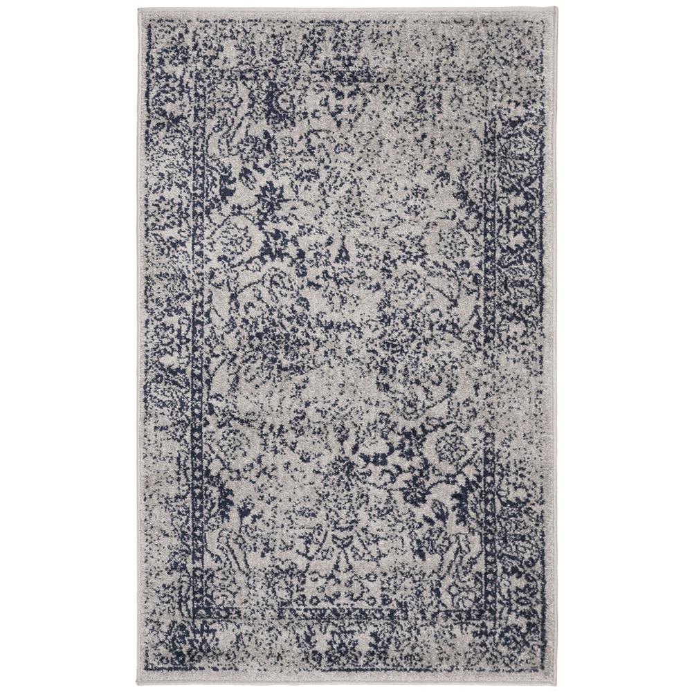 Adirondack, GREY / NAVY, 3' X 5', Area Rug