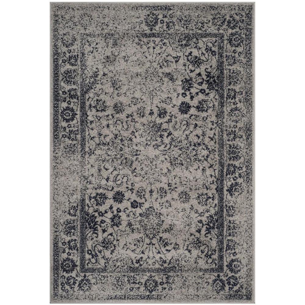 Adirondack, GREY / NAVY, 4' X 6', Area Rug