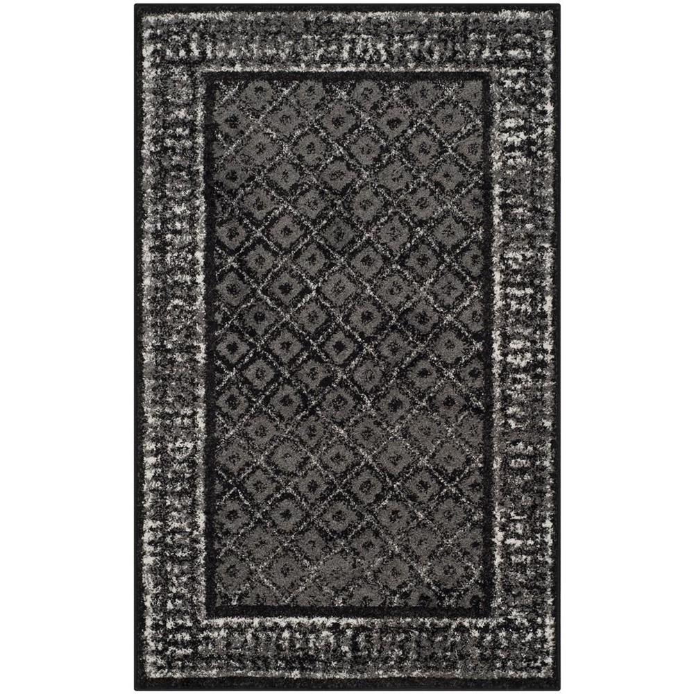 Adirondack, BLACK / SILVER, 3' X 5', Area Rug, ADR110A-3