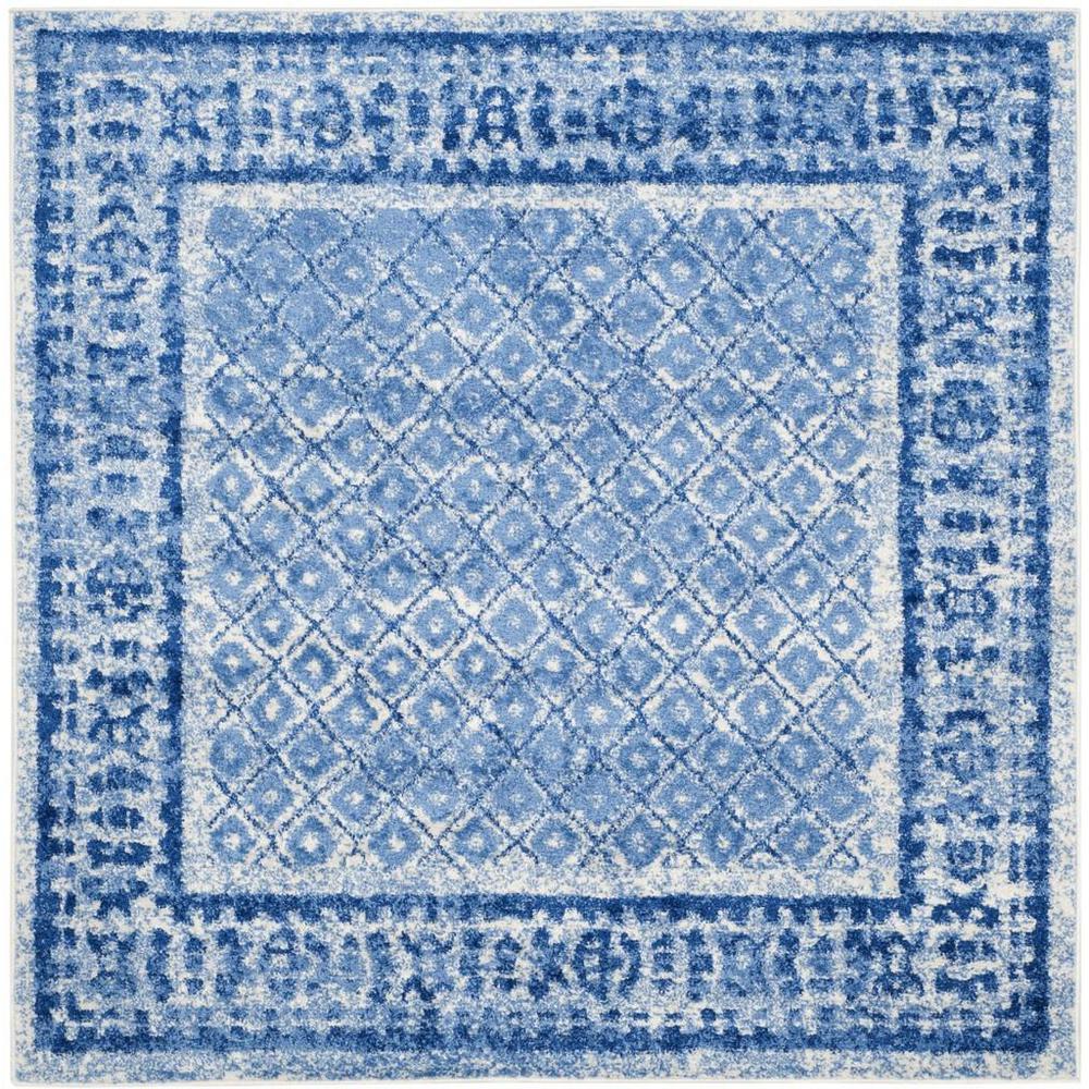 Adirondack, SILVER / BLUE, 4' X 4' Square, Area Rug, ADR110D-4SQ