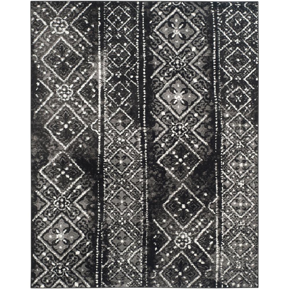 Adirondack, BLACK / SILVER, 8' X 10', Area Rug, ADR111C-8