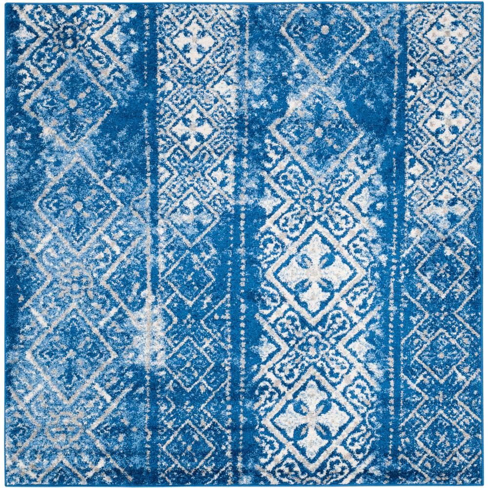 Adirondack, SILVER / BLUE, 4' X 4' Square, Area Rug, ADR111F-4SQ