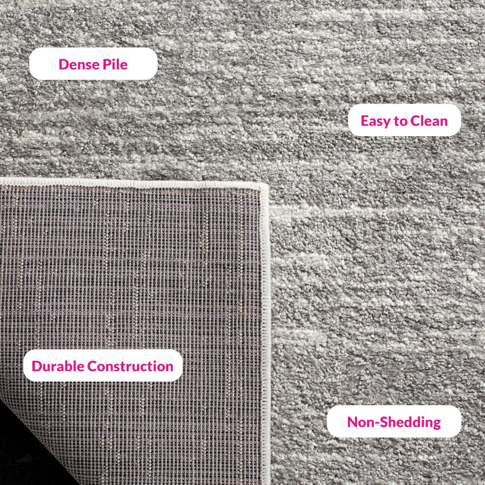 Adirondack Striated Stripe Rug - Ivory / Silver - 6'-0" x 8'-0"