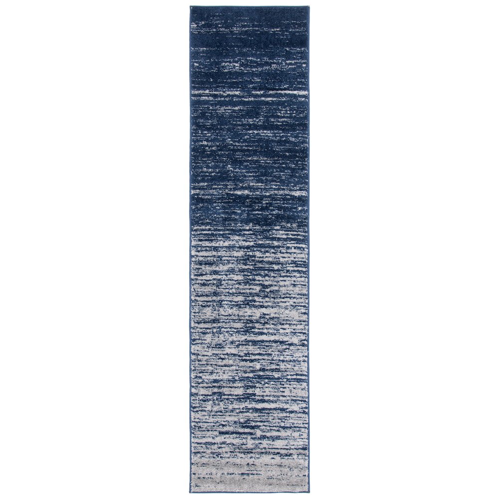 Adirondack Striated Stripe Rug - Navy / Grey - 2'-6" x 10'-0"