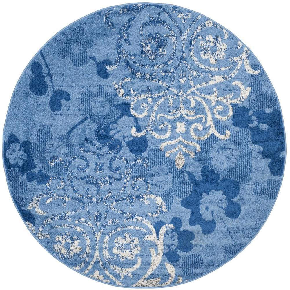 Adirondack, LIGHT BLUE / DARK BLUE, 4' X 4' Round, Area Rug, ADR114F-4R