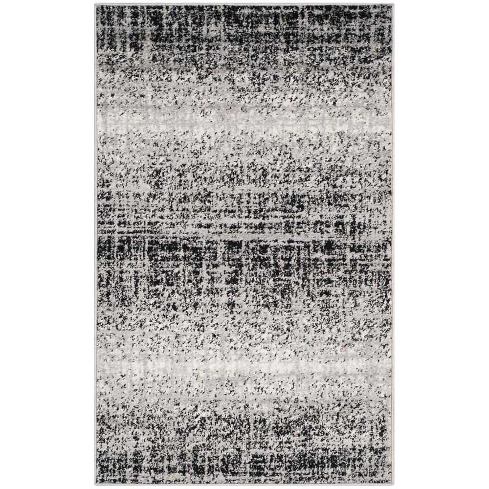 Adirondack, SILVER / BLACK, 3' X 5', Area Rug, ADR116A-3
